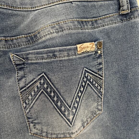 SEVEN 7 Girlfriend Capri Womens Jeans Sz 6 Medium Wash Midrise Denim Straight - Picture 7 of 10
